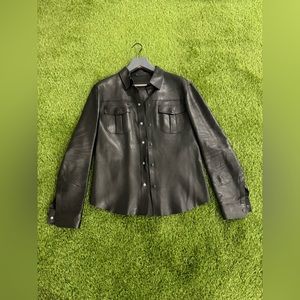 AUTHENTIC GUCCI leather button down shirt